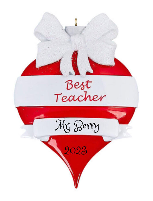 Best Teacher Classic Red Ornament