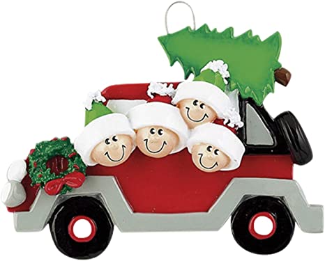 Christmas Tree Car Family of 4 - Ornaments 365