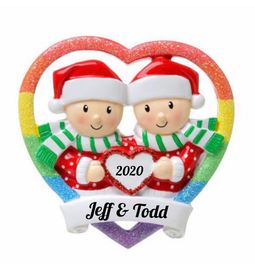 Rainbow Christmas Couple - ornaments 365