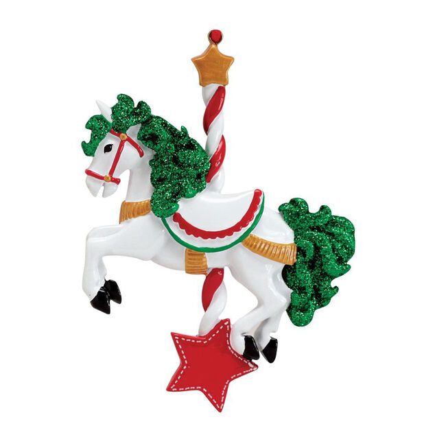 Carousel Pony Personalized Christmas Ornament