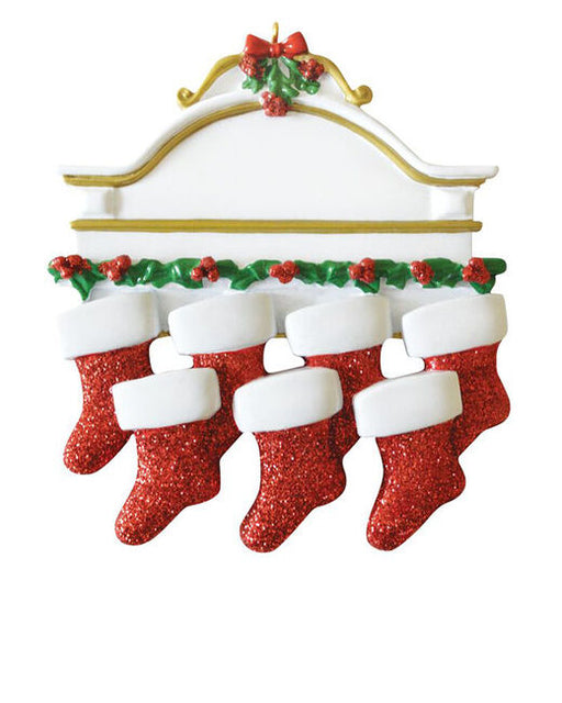 Sparkling Red Stocking Family of 7 - Ornaments 365