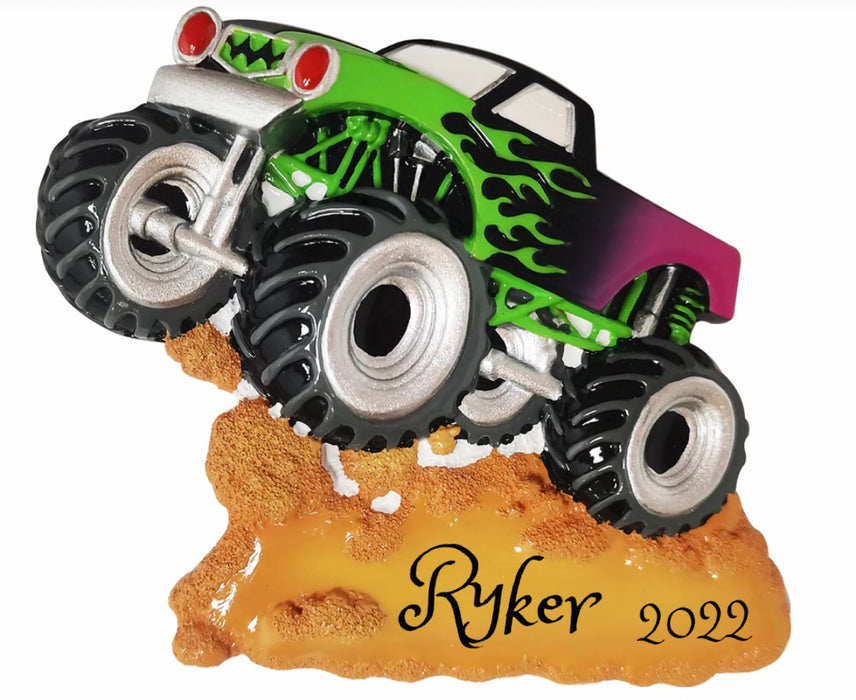 Monster Truck Personalized Christmas Ornament