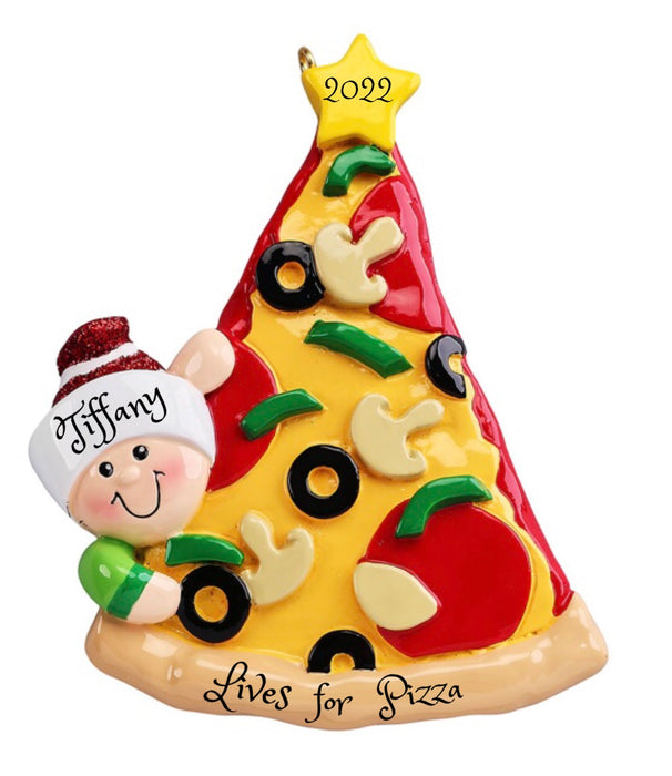 Pizza Lover Personalized Christmas Ornament