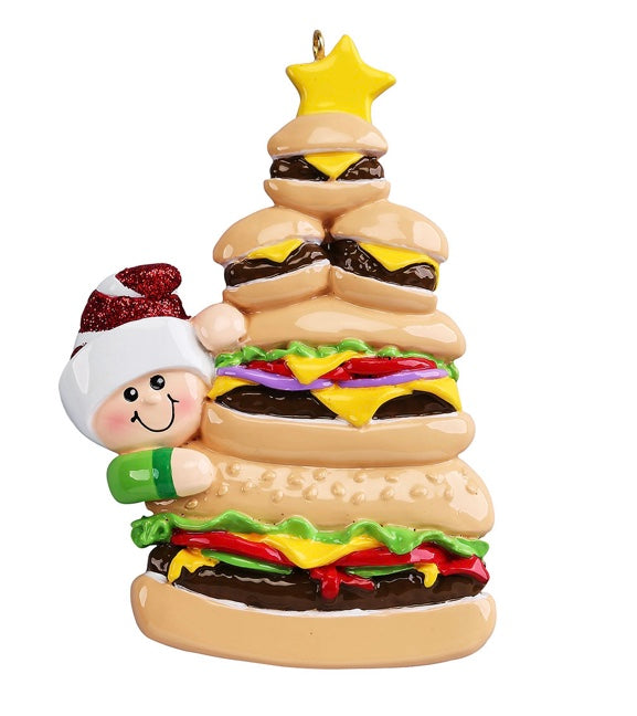 Hamburger Lover Personalized Christmas Ornament
