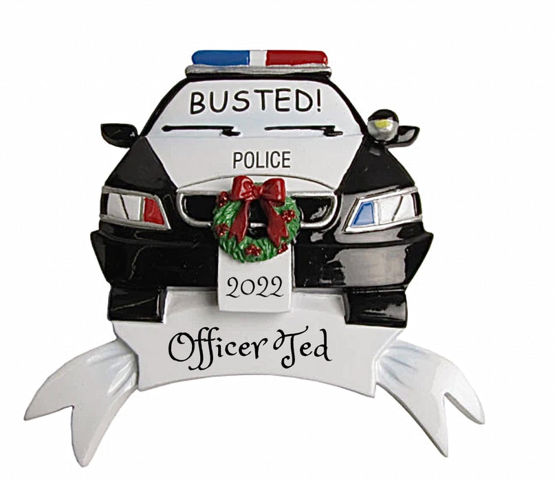 Police Car Personalized Christmas Ornament