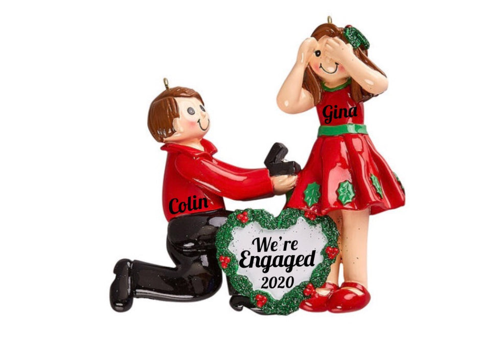 Surprise Engagement Personalized Christmas Ornament